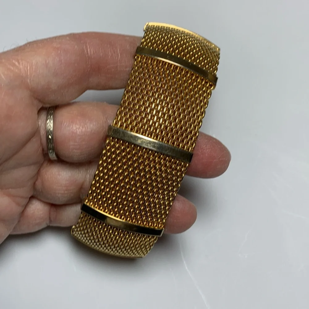 Vintage Mid Century Gold Mesh Bracelet - Elegant Women’s Jewelry